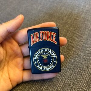 US Air Force Zippo Lighter Navy Blue XVI MADE IN USA Vantage